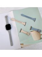 For Apple Watch 10 46mm / Ultra 2 / Ultra 49mm / 9 8 7 45mm / SE (2023) SE (2022) SE 6 5 4 44mm / 3 2 1 42mm Leather Bands Watch Strap - Baby Blue