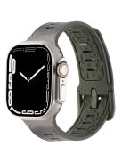 For Apple Watch 10 46mm / Ultra 2 / Ultra 49mm / 9 8 7 45mm / SE (2023) SE (2022) SE 6 5 4 44mm / 3 2 1 42mm Leather Coated Silicone Strap - Black