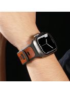 For Apple Watch 10 46mm / Ultra 2 / Ultra 49mm / 9 8 7 45mm / SE (2023) SE (2022) SE 6 5 4 44mm / 3 2 1 42mm Leather Coated Silicone Strap - Black