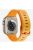 For Apple Watch 10 46mm / Ultra 2 / Ultra 49mm / 9 8 7 45mm / SE (2023) SE (2022) SE 6 5 4 44mm / 3 2 1 42mm Leather Coated Silicone Strap - Orange