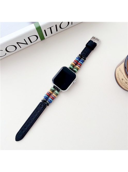 For Apple Watch 10 46mm / Ultra 2 / Ultra 49mm / 9 8 7 45mm / SE (2023) SE (2022) SE 6 5 4 44mm / 3 2 1 42mm Leather Strap - Blue