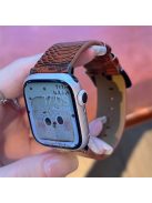 For Apple Watch 10 46mm / Ultra 2 / Ultra 49mm / 9 8 7 45mm / SE (2023) SE (2022) SE 6 5 4 44mm / 3 2 1 42mm Leather Strap Crocodile Texture - Brown