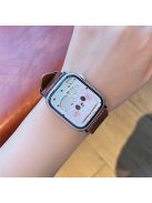 For Apple Watch 10 46mm / Ultra 2 / Ultra 49mm / 9 8 7 45mm / SE (2023) SE (2022) SE 6 5 4 44mm / 3 2 1 42mm Leather Strap Crocodile Texture - Brown