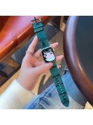 For Apple Watch 10 46mm / Ultra 2 / Ultra 49mm / 9 8 7 45mm / SE (2023) SE (2022) SE 6 5 4 44mm / 3 2 1 42mm Leather Strap Crocodile Texture - Green