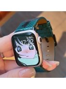 For Apple Watch 10 46mm / Ultra 2 / Ultra 49mm / 9 8 7 45mm / SE (2023) SE (2022) SE 6 5 4 44mm / 3 2 1 42mm Leather Strap Crocodile Texture - Green