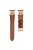 For Apple Watch 10 46mm / Ultra 2 / Ultra 49mm / 9 8 7 45mm / SE (2023) SE (2022) SE 6 5 4 44mm / 3 2 1 42mm Leather Strap with Rose Gold Buckle - Brown