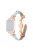 For Apple Watch 10 46mm / Ultra 2 / Ultra 49mm / 9 8 7 45mm / SE (2023) SE (2022) SE 6 5 4 44mm / 3 2 1 42mm Leather Watch Band - Blue / Rose Gold Buckle