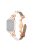 For Apple Watch 10 46mm / Ultra 2 / Ultra 49mm / 9 8 7 45mm / SE (2023) SE (2022) SE 6 5 4 44mm / 3 2 1 42mm Leather Watch Band - White / Rose Gold Buckle