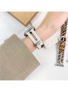 For Apple Watch 10 46mm / Ultra 2 / Ultra 49mm / 9 8 7 45mm / SE (2023) SE (2022) SE 6 5 4 44mm / 3 2 1 42mm Leather Watch Band Strap  - Grey / Leopard