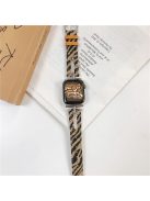 For Apple Watch 10 46mm / Ultra 2 / Ultra 49mm / 9 8 7 45mm / SE (2023) SE (2022) SE 6 5 4 44mm / 3 2 1 42mm Leather Watch Band Strap  - Yellow / Leopard