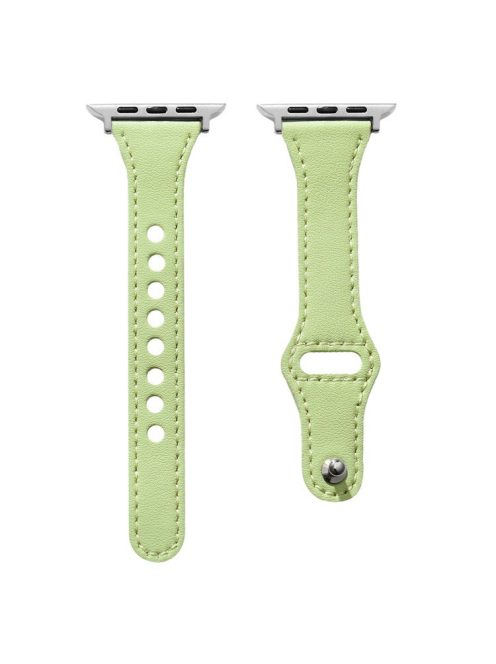 For Apple Watch 10 46mm / Ultra 2 / Ultra 49mm / 9 8 7 45mm / SE (2023) SE (2022) SE 6 5 4 44mm / 3 2 1 42mm Leather Watch Bands - Green