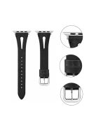 For Apple Watch 10 46mm / Ultra 2 / Ultra 49mm / 9 8 7 45mm / SE (2023) SE (2022) SE 6 5 4 44mm / 3 2 1 42mm Leather Watch Straps - Black