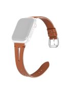 For Apple Watch 10 46mm / Ultra 2 / Ultra 49mm / 9 8 7 45mm / SE (2023) SE (2022) SE 6 5 4 44mm / 3 2 1 42mm Leather Watch Straps - Brown