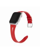 For Apple Watch 10 46mm / Ultra 2 / Ultra 49mm / 9 8 7 45mm / SE (2023) SE (2022) SE 6 5 4 44mm / 3 2 1 42mm Leather Watch Straps - Red