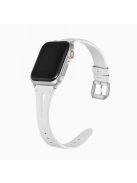 For Apple Watch 10 46mm / Ultra 2 / Ultra 49mm / 9 8 7 45mm / SE (2023) SE (2022) SE 6 5 4 44mm / 3 2 1 42mm Leather Watch Straps - White