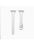 For Apple Watch 10 46mm / Ultra 2 / Ultra 49mm / 9 8 7 45mm / SE (2023) SE (2022) SE 6 5 4 44mm / 3 2 1 42mm Leather Watch Straps - White