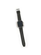 For Apple Watch 10 46mm / Ultra 2 / Ultra 49mm / 9 8 7 45mm / SE (2023) SE (2022) SE 6 5 4 44mm / 3 2 1 42mm Leather+Silicone Watch Band - Black