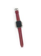 For Apple Watch 10 46mm / Ultra 2 / Ultra 49mm / 9 8 7 45mm / SE (2023) SE (2022) SE 6 5 4 44mm / 3 2 1 42mm Leather+Silicone Watch Band - Wine Red