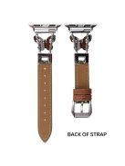 For Apple Watch 10 46mm / Ultra 2 / Ultra 49mm / 9 8 7 45mm / SE (2023) SE (2022) SE 6 5 4 44mm / 3 2 1 42mm Leather+Woolen Watch Strap - Brown