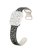 For Apple Watch 10 46mm / Ultra 2 / Ultra 49mm / 9 8 7 45mm / SE (2023) SE (2022) SE 6 5 4 44mm / 3 2 1 42mm Leopard Silicone Strap - Black+Starlight