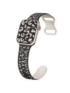 For Apple Watch 10 46mm / Ultra 2 / Ultra 49mm / 9 8 7 45mm / SE (2023) SE (2022) SE 6 5 4 44mm / 3 2 1 42mm Leopard Silicone Strap - Black+Starlight