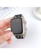 For Apple Watch 10 46mm / Ultra 2 / Ultra 49mm / 9 8 7 45mm / SE (2023) SE (2022) SE 6 5 4 44mm / 3 2 1 42mm Leopard Silicone Strap - Black+Starlight