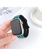 For Apple Watch 10 46mm / Ultra 2 / Ultra 49mm / 9 8 7 45mm / SE (2023) SE (2022) SE 6 5 4 44mm / 3 2 1 42mm Leopard Silicone Strap - Green+Black