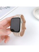 For Apple Watch 10 46mm / Ultra 2 / Ultra 49mm / 9 8 7 45mm / SE (2023) SE (2022) SE 6 5 4 44mm / 3 2 1 42mm Leopard Silicone Strap - Starlight+Milk Tea