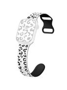 For Apple Watch 10 46mm / Ultra 2 / Ultra 49mm / 9 8 7 45mm / SE (2023) SE (2022) SE 6 5 4 44mm / 3 2 1 42mm Leopard Silicone Strap - White+Black