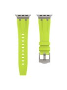 For Apple Watch 10 46mm / Ultra 2 / Ultra 49mm / 9 8 7 45mm / SE (2023) SE (2022) SE 6 5 4 44mm / 3 2 1 42mm Liquid Silicone Band - Titanium Fluorescent Green