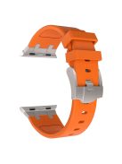 For Apple Watch 10 46mm / Ultra 2 / Ultra 49mm / 9 8 7 45mm / SE (2023) SE (2022) SE 6 5 4 44mm / 3 2 1 42mm Liquid Silicone Band - Titanium Orange