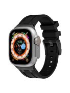 For Apple Watch 10 46mm / Ultra 2 / Ultra 49mm / 9 8 7 45mm / SE (2023) SE (2022) SE 6 5 4 44mm / 3 2 1 42mm Liquid Silicone Watch Band - Black+Black