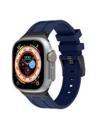 For Apple Watch 10 46mm / Ultra 2 / Ultra 49mm / 9 8 7 45mm / SE (2023) SE (2022) SE 6 5 4 44mm / 3 2 1 42mm Liquid Silicone Watch Band - Black+Blue