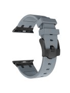 For Apple Watch 10 46mm / Ultra 2 / Ultra 49mm / 9 8 7 45mm / SE (2023) SE (2022) SE 6 5 4 44mm / 3 2 1 42mm Liquid Silicone Watch Band - Black+Grey