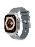 For Apple Watch 10 46mm / Ultra 2 / Ultra 49mm / 9 8 7 45mm / SE (2023) SE (2022) SE 6 5 4 44mm / 3 2 1 42mm Liquid Silicone Watch Band - Silver+Grey