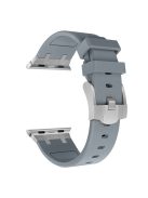 For Apple Watch 10 46mm / Ultra 2 / Ultra 49mm / 9 8 7 45mm / SE (2023) SE (2022) SE 6 5 4 44mm / 3 2 1 42mm Liquid Silicone Watch Band - Silver+Grey