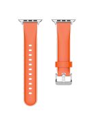 For Apple Watch 10 46mm / Ultra 2 / Ultra 49mm / 9 8 7 45mm / SE (2023) SE (2022) SE 6 5 4 44mm / 3 2 1 42mm Liquid Silicone Watchband - Orange