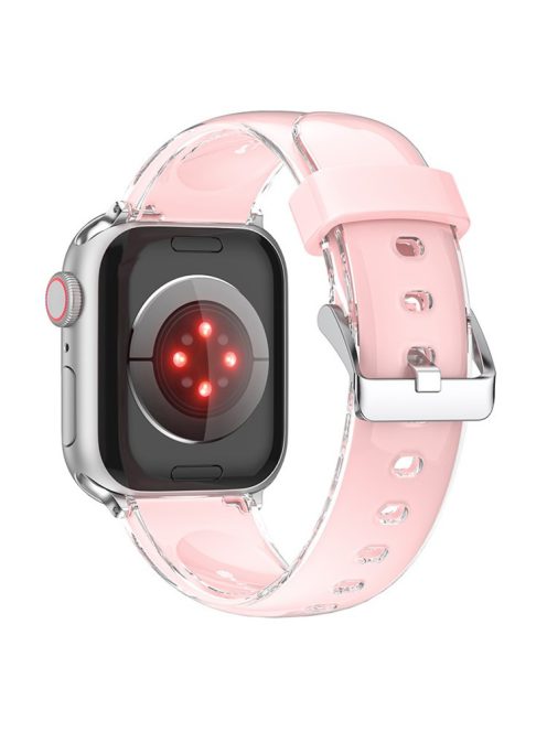 For Apple Watch 10 46mm / Ultra 2 / Ultra 49mm / 9 8 7 45mm / SE (2023) SE (2022) SE 6 5 4 44mm / 3 2 1 42mm Liquid Silicone Watchband - Pink