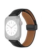 For Apple Watch 10 46mm / Ultra 2 / Ultra 49mm / 9 8 7 45mm / SE (2023) SE (2022) SE 6 5 4 44mm / 3 2 1 42mm Litchi Texture Leather Strap - Black