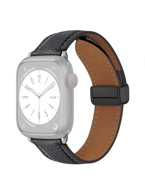 For Apple Watch 10 46mm / Ultra 2 / Ultra 49mm / 9 8 7 45mm / SE (2023) SE (2022) SE 6 5 4 44mm / 3 2 1 42mm Litchi Texture Leather Strap - Grey