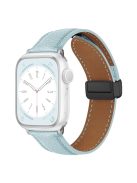 For Apple Watch 10 46mm / Ultra 2 / Ultra 49mm / 9 8 7 45mm / SE (2023) SE (2022) SE 6 5 4 44mm / 3 2 1 42mm Litchi Texture Leather Strap - Light Blue