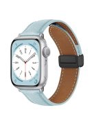 For Apple Watch 10 46mm / Ultra 2 / Ultra 49mm / 9 8 7 45mm / SE (2023) SE (2022) SE 6 5 4 44mm / 3 2 1 42mm Litchi Texture Leather Strap - Light Blue