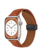 For Apple Watch 10 46mm / Ultra 2 / Ultra 49mm / 9 8 7 45mm / SE (2023) SE (2022) SE 6 5 4 44mm / 3 2 1 42mm Litchi Texture Leather Strap - Light Brown