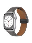 For Apple Watch 10 46mm / Ultra 2 / Ultra 49mm / 9 8 7 45mm / SE (2023) SE (2022) SE 6 5 4 44mm / 3 2 1 42mm Litchi Texture Leather Strap - Light Grey