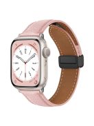 For Apple Watch 10 46mm / Ultra 2 / Ultra 49mm / 9 8 7 45mm / SE (2023) SE (2022) SE 6 5 4 44mm / 3 2 1 42mm Litchi Texture Leather Strap - Pink