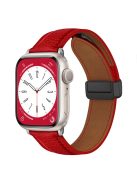 For Apple Watch 10 46mm / Ultra 2 / Ultra 49mm / 9 8 7 45mm / SE (2023) SE (2022) SE 6 5 4 44mm / 3 2 1 42mm Litchi Texture Leather Strap - Red