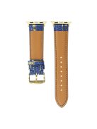 For Apple Watch 10 46mm / Ultra 2 / Ultra 49mm / 9 8 7 45mm / SE (2023) SE (2022) SE 6 5 4 44mm / 3 2 1 42mm Lizard Texture Leather Band - Blue