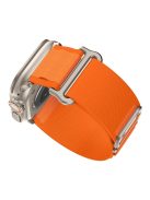 For Apple Watch 10 46mm / Ultra 2 / Ultra 49mm / 9 8 7 45mm / SE (2023) SE (2022) SE 6 5 4 44mm / 3 2 1 42mm Loop Nylon Watch Band, Size: L - Orange