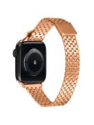 For Apple Watch 10 46mm / Ultra 2 / Ultra 49mm / 9 8 7 45mm / SE (2023) SE (2022) SE 6 5 4 44mm / 3 2 1 42mm Magnetic Buckle Stainless Steel Strap - Rose Gold