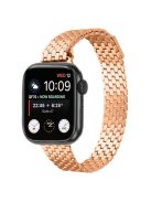 For Apple Watch 10 46mm / Ultra 2 / Ultra 49mm / 9 8 7 45mm / SE (2023) SE (2022) SE 6 5 4 44mm / 3 2 1 42mm Magnetic Buckle Stainless Steel Strap - Rose Gold